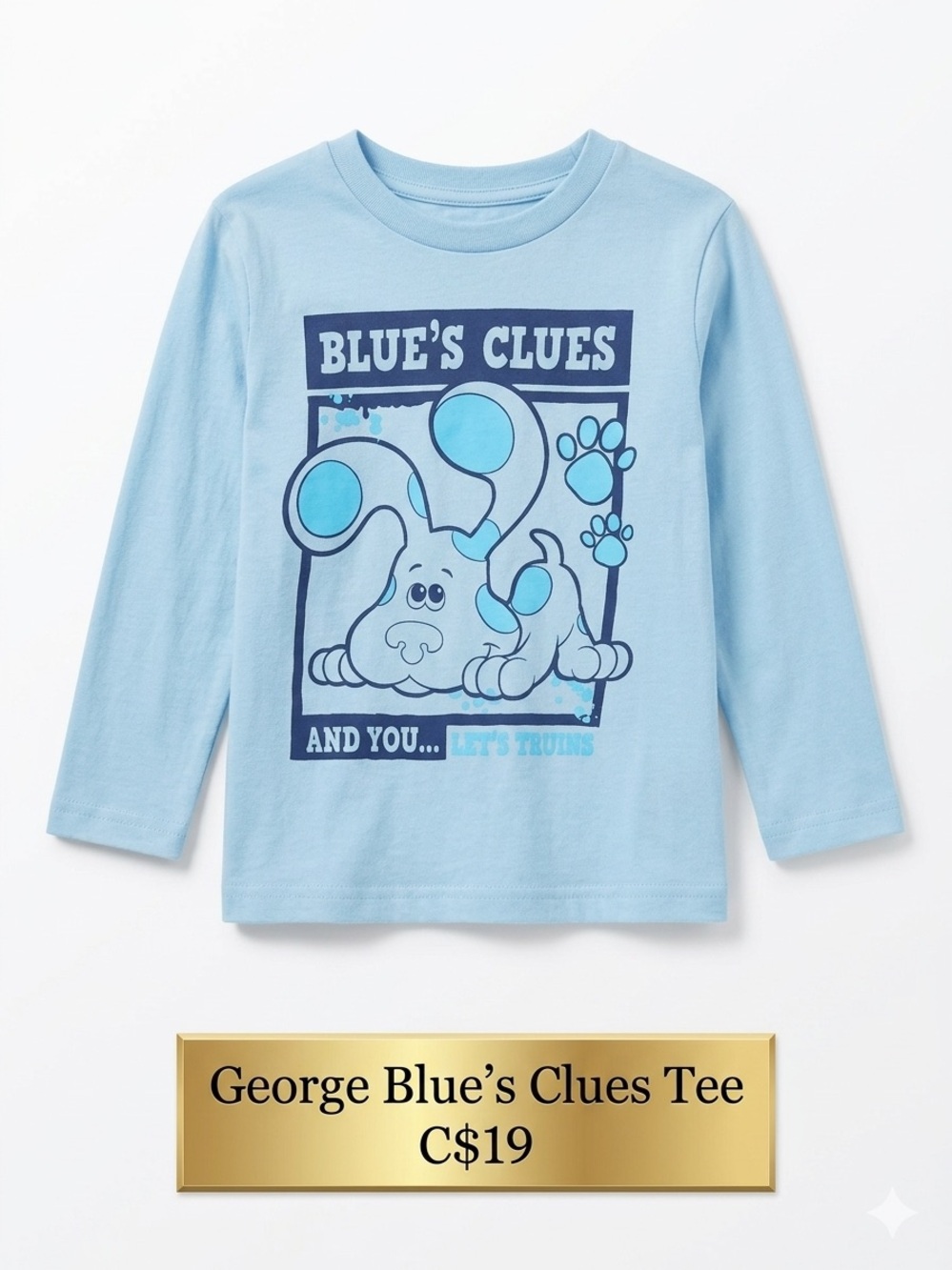 George Toddler Boy Blue's Clues Long Sleeve Graphic Tee Shirt - Size 4T